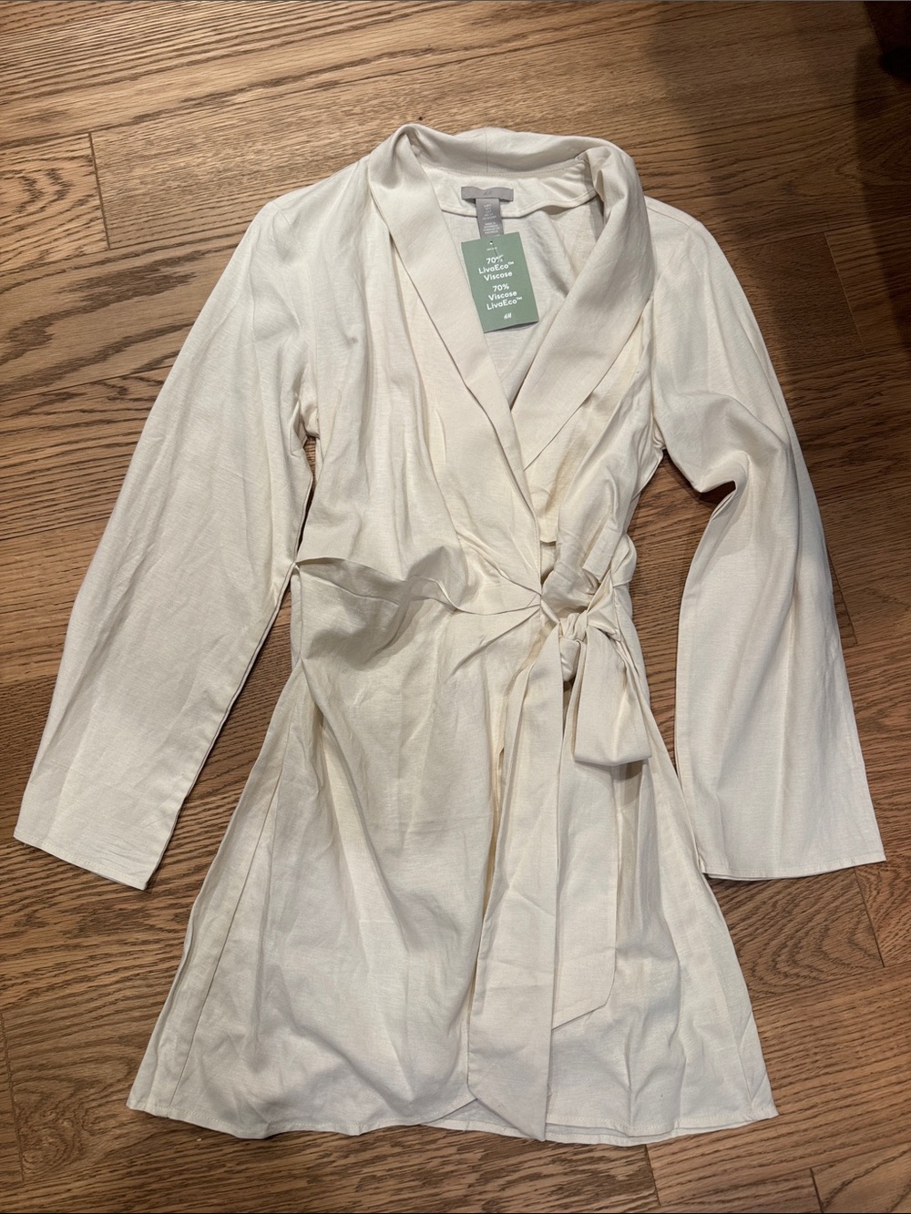 H&M Cream Wrap Mini Dress